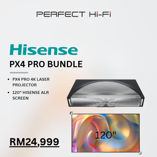 Hisense PX4 4K Projector bundle + ALR Screen 120