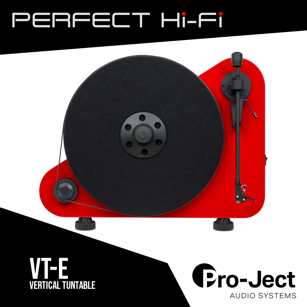 Pro-Ject Audio VT-E-R Vertical Turntable With Ortofon OM5E Cartridge Red Color