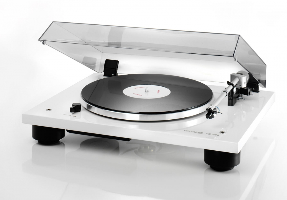Thorens TD-206 Manual Turntable With Cartridge High Gloss White Stock Clearance Opened Box