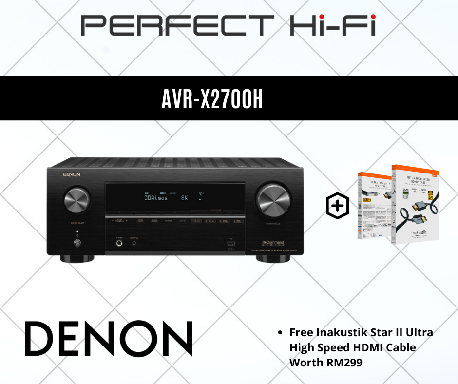 Denon AVR-X2700H​ 7.2ch 8K AV Receiver with 3D Audio, HEOS Built-in and Voice Control