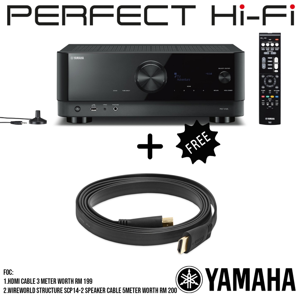 YAMAHA RX-V4A 5.2CH 8K Dobly True HD DTS-HD Master Audio AV Network Receiver With Free Gifts 