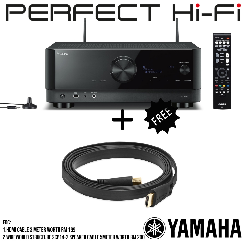 YAMAHA RX-V6A 100 Watt 7.2-Channel AV Receiver with 8K HDMI and MusicCast With Free Gifts