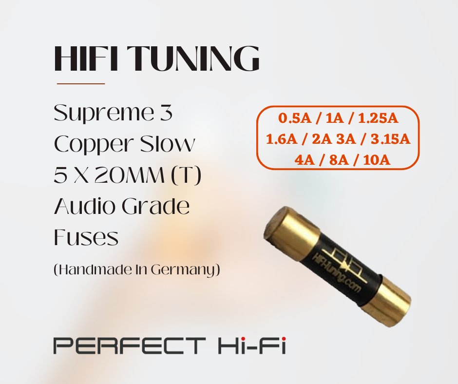 HIFI TUNING Supreme 3 Copper Slow 5 X 20MM (T) Audio Grade Fuses (Handmade In Germany)