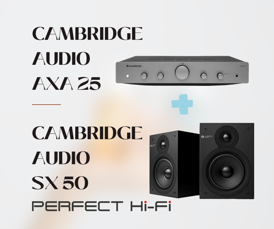 Cambridge Audio AXA 25 Stereo Amplifier + Cambridge Audio SX50 Bookshelf Speaker Matte Black
