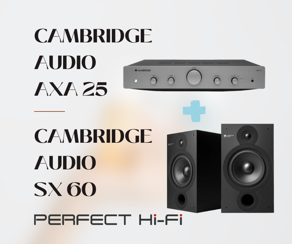 Cambridge Audio AXA 25 Stereo Amplifier + Cambridge Audio SX60 Standmount Speakers Matte Black