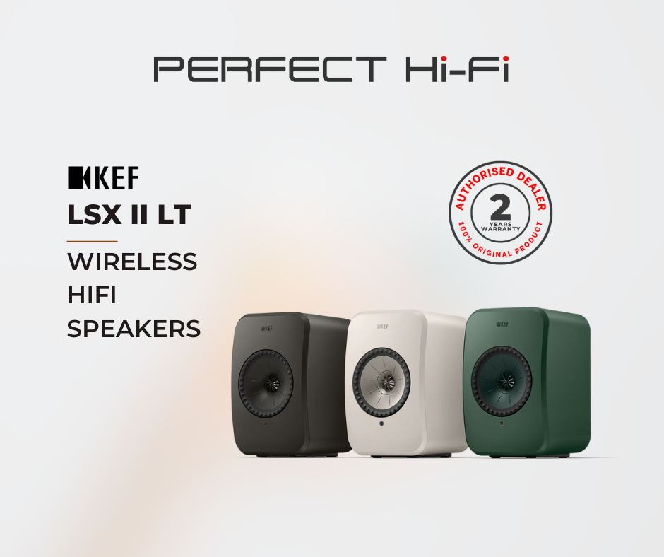 KEF LSX II LT Wireless HiFi Speakers | Sage Green Graphite Grey Stone White