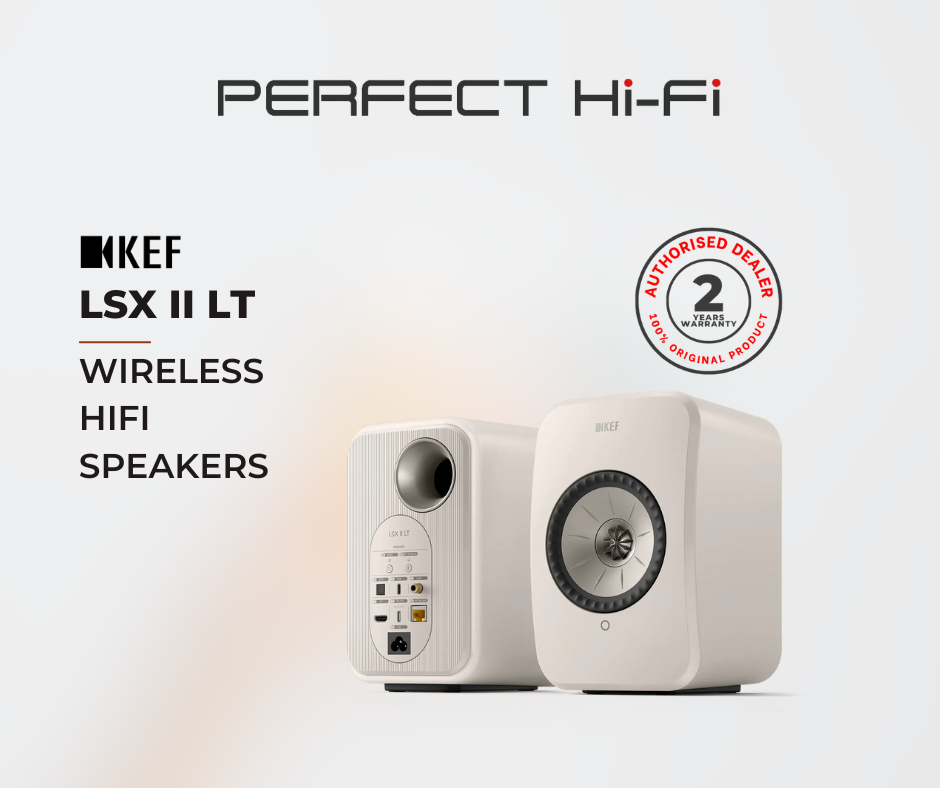 KEF LSX II LT Wireless HiFi Speakers | Stone White