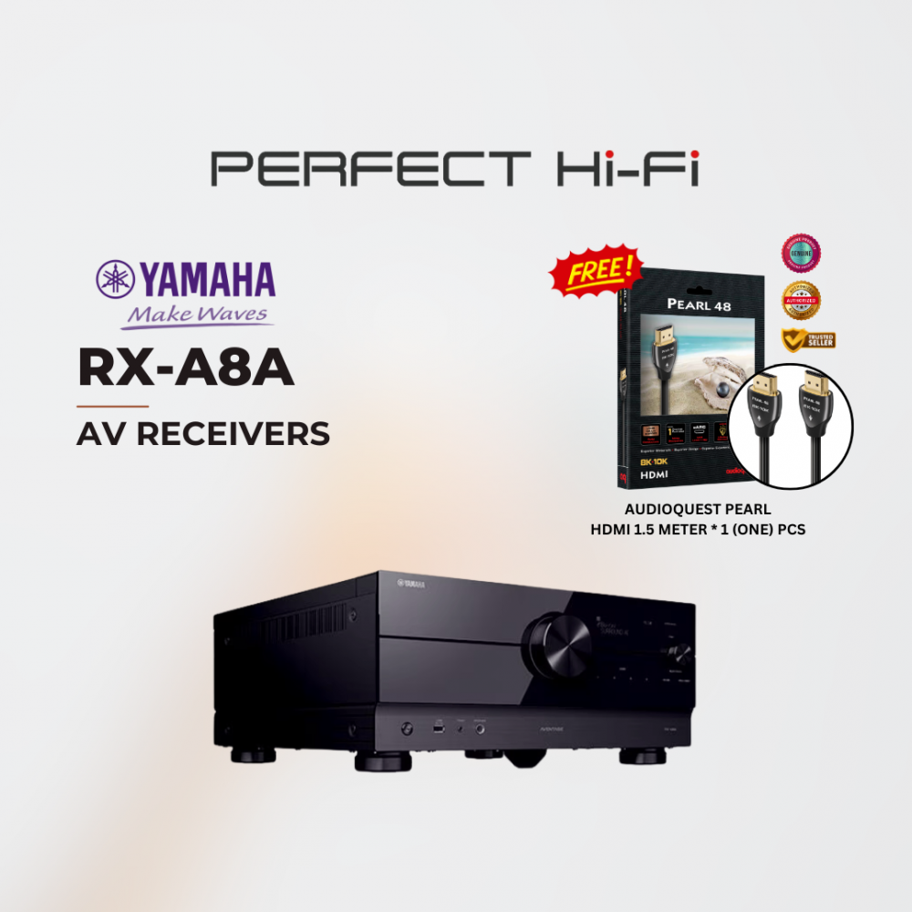 [FREE AUDIOQUEST PEARL HDMI 1.5 METER] Yamaha Aventage RX-A8A 11.2Ch. 8K Atmos Network AV Receiver